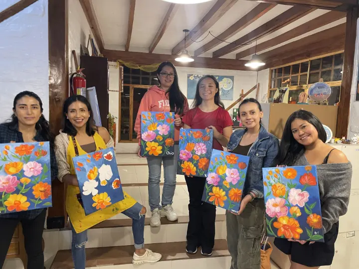 participantes taller pinta tu cuadro luz y arte bernal